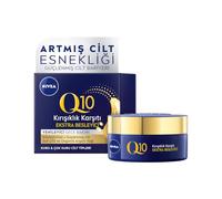 NIVEA Q10 Soin de nuit anti-rides pour peaux sèches avec coenzyme Q10 et huile d'argan bio, soin du visage hydratant anti-rides Q10 Power extra riche (50 ml)