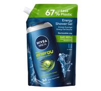 NIVEA MEN – Gel douche Energy 3-en-1 pour homme à l'extrait de menthe – Recharge 500 ml