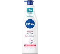 NIVEA Repair&Care Lotion pour le corps, crème hydratante et non grasse dans un distributeur de pompe pratique, lotion à absorption rapide avec vitamine E et glycérine, pour peaux sèches et rugueuses