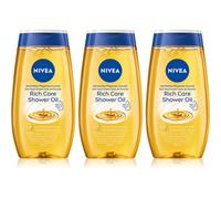 NIVEA Rich Care huile de douche pour peaux sèches 3 x 200 ml