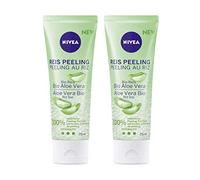 NIVEA Riz Peeling Bio Aloe Vera Lot de 2 exfoliants 100 % biologiques et naturels pour peaux normales et mixtes, exfoliant du visage sans microplastique, haute intensité d'exfoliation, 2 x 75 ml