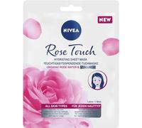 NIVEA Rose Touch Masque éclaircissant hydratant en toile avec eau de rose et acide hyaluronique, 1 pièce