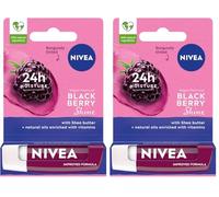 NIVEA Rouge à lèvres Blackberry Shine, 4,8 g de soin (Lot de 2)