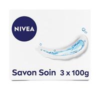 NIVEA Savon Soin Crème Soft (3 x 100 ml), Nettoyant pour les mains à l’Huile d’Amande Douce, Savon à main doux pour la peau à la formule onctueuse