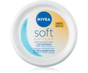 NIVEA Soft Daily UV crème hydratante protectrice corps et visage SPF 15 100 ml