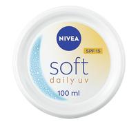 NIVEA Soft Daily UV SPF15 Crème hydratante 48H pour le visage, le corps et les mains avec vitamine E et huile de jojoba, crème pour les mains avec facteur 15 de protection solaire hydratante en