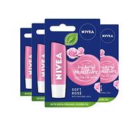 Nivea Baume à lèvres Soft Rosé – Lot de 4 (4 x 4,8 g)