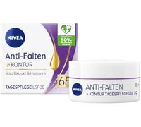 NIVEA Soin de jour anti-rides + contour SPF 30 65+, crème pour le visage à l'extrait de soja et de l'hydramine, crème hydratante atténue visiblement les rides et les rides (50 ml)