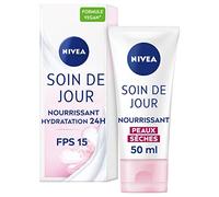 NIVEA - Soin De Jour Nourrissant - Crème Visage FPS 15 - Hydratation Intense 24H - Beurre de Karité & Huile D'Amande Douce D'Origine Naturelle - Formule Vegan - Peaux Sèches - 50 ml