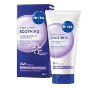 NIVEA Soin de nuit apaisant 24 h hydratant + régénération, crème pour le visage sans parfum pour peaux sensibles, crème de nuit délicate à l'huile de pépins de raisin