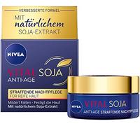 NIVEA VITAL SOJA Soin de nuit raffermissant anti-âge, soin du visage riche pour peaux matures à l'extrait naturel de soja, crème de nuit régénérante pour atténuer les rides (50 ml)