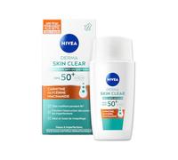 NIVEA - Soin Visage Fluide Anti-UV Derma Skin Clear FPS50+ - Matifie La Peau - Prévient L'Obstruction Des Pores & Les Imperfections - Carnitine, Glycérine & Niacinamide - Peaux À Imperfections - 40 ml