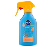 NIVEA SUN Maxi Crème Solaire Spray Protect & Bronze FP 30 270 ml, Crème Solaire 30 pour un bronzage Doré, Intense et Uniforme, Protection Solaire 30 en Flacon en Spray Pratique