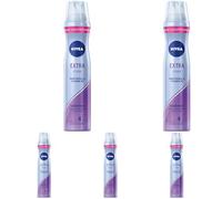 NIVEA Spray coiffant extra puissant (250 ml), spray de coiffage nourrissant avec panthénol et vitamine B3, spray fiable pour coiffage avec tenue 24h (Lot de 5)