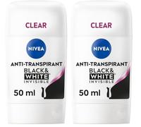 NIVEA - Stick Féminin Black & White Original - Déodorant Femme 72H Anti-Transpirant Aisselles - Protection 5-en-1 Anti-Traces & Anti-Irritations - Derma Active - Tous Types De Peaux - 50 ml (Lot de 2)