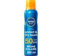 NIVEA SUN Brume solaire Protect & Dry Touch FPS 50 (1x200 ml), Protection anti UV 100% transparente résistante à l’eau, écran solaire non gras absorption rapide