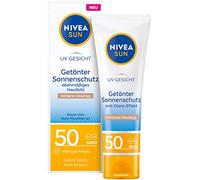 NIVEA SUN Crème solaire teintée pour le visage SPF 50 - Crème solaire matifiante pour le visage - Crème solaire teintée pour peaux moyennes - Protection solaire matifiante teintée (50 ml)