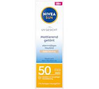 NIVEA SUN Crème solaire teintée pour le visage SPF 50 - Soin matifiant du visage avec SPF - Crème solaire teintée pour les peaux plus claires - Protection solaire UV matifiante (50 ml)