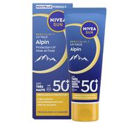 NIVEA SUN - Crème Solaire Visage FPS50+ Alpin - Protection UVB/UVA Temps Froid & Hiver - Hydratation 24H - Glycérine, Beurre de Karité & Vitamine E - Texture Légère - Fini Invisible - 40 ml