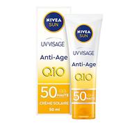 NIVEA SUN - Crème UV Visage Anti-Âge Q10 FPS 50 - Protection Solaire UVA/UVB & Lumière Bleue - Prévient Le Vieillissement - Formule Hydratante Au Q10 - Non Collant - Peaux Normales À Sèches - 50 ml