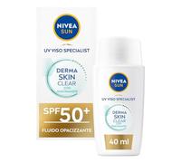 NIVEA Sun Derma Skin Clear Crème Solaire Visage SPF 50+ 40 ml Protection Solaire Visage Complexe Anti-Imperfections + Niacinamide Crème Visage SPF 50+ en Fluide Ultra Léger