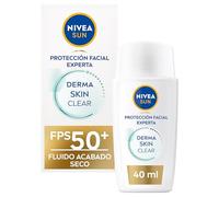 NIVEA SUN Derma Skin Clear Fluid Crème solaire pour le visage UPF 50+ (1 x 40 ml), écran solaire ultra léger avec effet mat, protection contre les imperfections