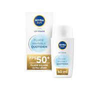 NIVEA SUN Fluide Solaire UV Visage Daily Invisible SPF 50+ (1 x 40 ml) - Crème solaire visage texture ultra-légère - Fluide protecteur matifiant - Tous types de peaux