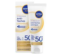 NIVEA SUN Fluide UV visage Luminous 630 FPS 50+ (1 x 40 ml), Protection solaire anti taches à la formule légère et non grasse, Soin visage anti-âge protecteur quotidien