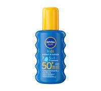 NIVEA SUN Spray Solaire Protect & Hydrate Kids Coloré SPF 50+ 200 ml - Crème Solaire résistante à l'eau - Haute Protection Visage et Corps pour la peau délicate des Enfants