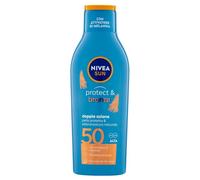 NIVEA Sun Lait solaire Protect & Bronze FP 50 200 ml Crème solaire 50 pour un bronzage doré intense et uniforme, protection solaire 50 avec activateur de mélanine