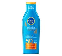 NIVEA Sun Lait solaire Protect & Bronze FP 50 200 ml Crème solaire 50 pour un bronzage doré intense et uniforme, protection solaire 50 avec activateur de mélanine
