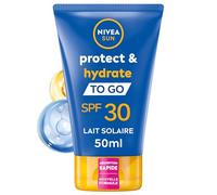 NIVEA SUN Lait solaire Protect & Hydrate format voyage FPS 30 (1 x 50 ml), Crème solaire hydratation 48H, Protection anti UV à la formule agréable
