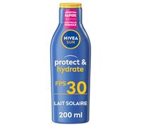 NIVEA SUN Lait Solaire Protect & Hydrate SPF 30 200 ml - Crème Solaire résistante à l'eau - Protège et Hydrate - Haute Protection Visage et Corps