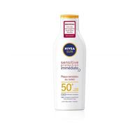 Nivea Sun Lait Solaire Sensitive Protection Immédiate Fps 50+ (1x200 Ml), Protection Solaire Non Parfumée - Résistante À L Eau,