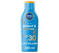 NIVEA SUN Lait solaire activateur de bronzage Protect & Bronze FPS 30 (1 x 200 ml), crème solaire avec protection UVA/UVB pour un hâle naturellement bronzé