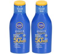 NIVEA Sun Protect & moisture Lait solaire SPF50+ Crème Protection Solaire 2x100 ml