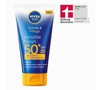 NIVEA SUN Protection et soin Invisible Finish SPF 50+ - Protection solaire imperméable à l'acide hyaluronique - Crème solaire à absorption rapide pour une hydratation intense sans résidus blancs (150