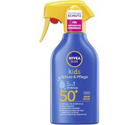 NIVEA SUN Protection et soin pour enfants 5 en 1, protection UV SPF 50+, haute protection solaire avec provitamine B5, spray solaire extra imperméable avec SPF 50+, pour peaux sensibles (250 ml)