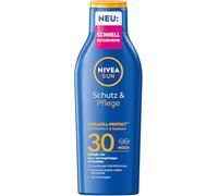 NIVEA SUN Protection & Soin Lotion solaire SPF 30, protection solaire imperméable à la vitamine C et à l'acide hyaluronique, à absorption rapide pour 48 h d'hydratation sans film blanc (200 ml)