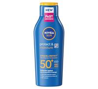 NIVEA SUN Protection & Soin Lotion solaire SPF 50+, protection solaire imperméable avec vitamine C et hyaluron, crème solaire à absorption rapide pour 48 h d'hydratation sans résidus blancs (400 ml)