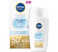 NIVEA SUN Protection solaire Fluid SPF 50+, crème solaire non grasse avec antioxydants, fluide ultra léger avec finition invisible, UV Expert Invisible Daily UV-Fluid SPF 50+ (40 ml)