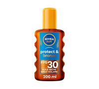 NIVEA SUN - Spray Huile Sèche Activateur De Bronzage Protect & Bronze FPS 30 - Protection Solaire & Teint Hâlé - Extrait Naturel De Pro-Mélanine - Absorption Rapide - Peaux Normales - 200 ml