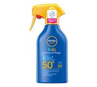 NIVEA SUN Spray solaire 5 en 1 pour enfants SPF 50+ (250 ml), haute protection solaire à l'huile d'amande bio, crème solaire extra imperméable pour peaux sensibles