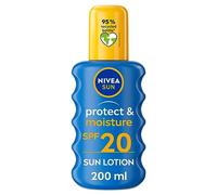 NIVEA SUN Spray solaire Protect & Hydrate FPS 20 (1 x 200 ml), crème solaire protection moyenne, protection solaire pour adultes hydratante et résistante à l'eau