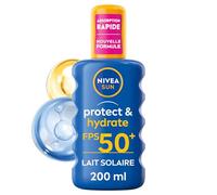 NIVEA SUN Spray Solaire Protect & Hydrate SPF 50+ 200 ml - Crème Solaire résistante à l'eau - Protège et Hydrate - Haute Protection Visage et Corps