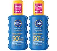 NIVEA SUN Spray Solaire Protect & Hydrate SPF 50+ 200 ml - Crème Solaire résistante à l'eau - Protège et Hydrate - Haute Protection Visage et Corps (Lot de 2)