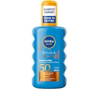 Nivea Sun Spray solaire SPF 50, imperméable, à l'extrait de pro-mélanine pour un bronzage uniforme, protection solaire immédiate contre les rayons UVA/UVB (200 ml)