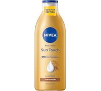 NIVEA Sun Touch Lotion pour le corps avec effet bronzant doux sans bandes, crème hydratante pour le corps à l'extrait de ginkgo et à l'huile de pépins de raisin (400 ml)
