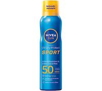 NIVEA Sun UV Dry Protect Sport Spray solaire SPF 50 (200 ml), 100% transparent et rafraîchissant, crème solaire résistante à la transpiration et extra imperméable SPF 50