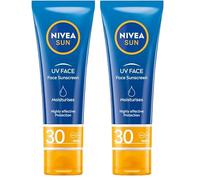 NIVEA SUN UV Face Crème solaire légère et hydratante pour le visage SPF30, 50 ml (Lot de 2)